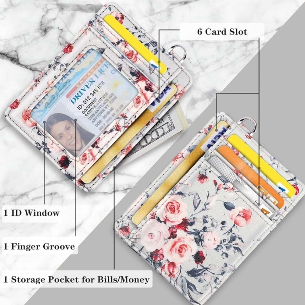 Floral Card Holder with ID Window